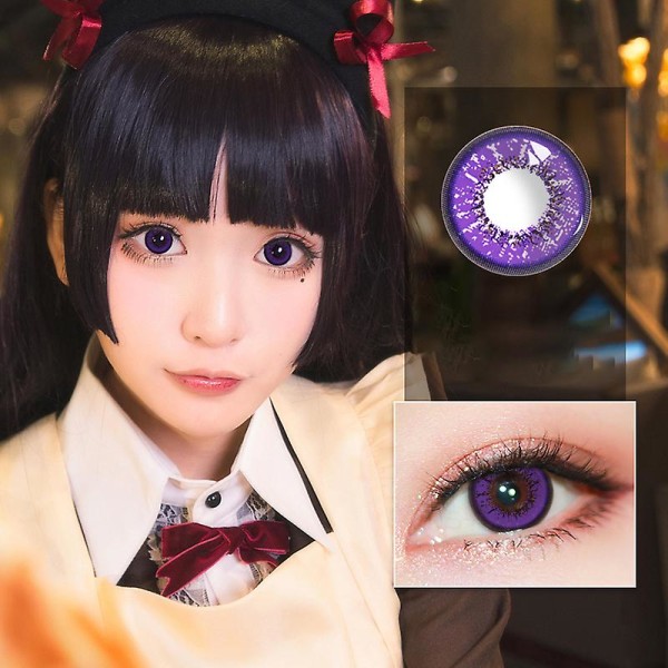 Øyekontaktlinser Halloween Kosmetisk Cosplay Vampyrfarget Lens Grandiosa Purple