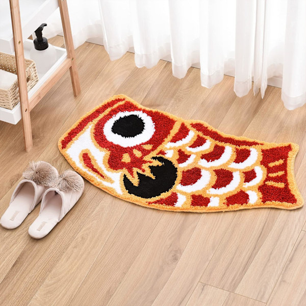 Søde badeværelsesmåtter, japansk Koi-formet badeværelsesmåtte til børn, skridsikker bademåtte til badeværelse, brusebad, værelse, 45 x 85 cm