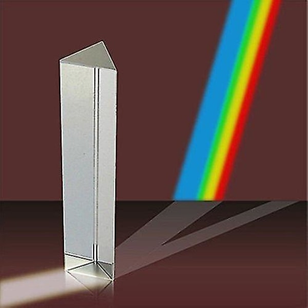 6 tommer krystall optisk glass trekantet prisme for undervisning i lysspektrumfysikk og fotofotografiprisme, 150 mm