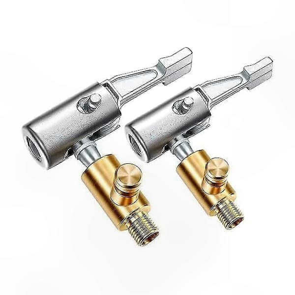 2-pack låsande luftchuck däckpump med avlastningsventil, 8 mm standard metall luftchuck för däckpumpning