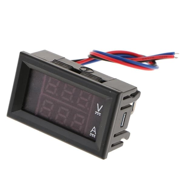 x DC 0-100V LED Motor Dobbel Display Digital Spennings- og Strømmåler 10ACJY