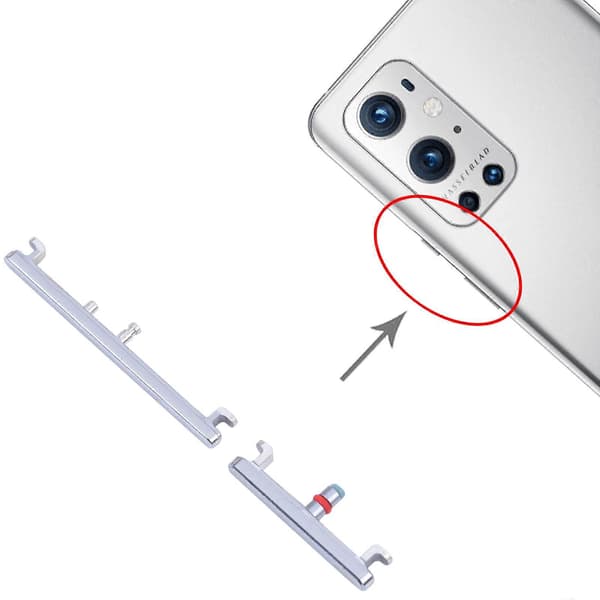 For OnePlus 9 Pro KOMPATIBEL strømknapp og volumkontrollknapp Silver