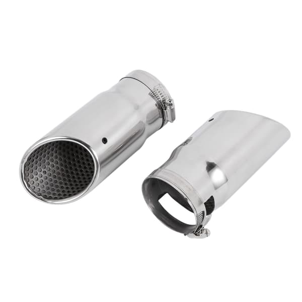 2 stk. til Mercedes Benz C180 biludstødning lyddæmper spids rustfrit stål rør krom modificeret bil bag T silver