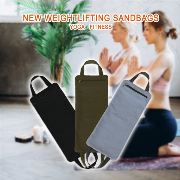 Modecanvas viktade sandsäckar Vikbar yogasandpåse med två handtag (ruipei) Gray