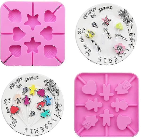 Silikone kagepop bageforme, 2 pak slikkepindforme til cupcake pops