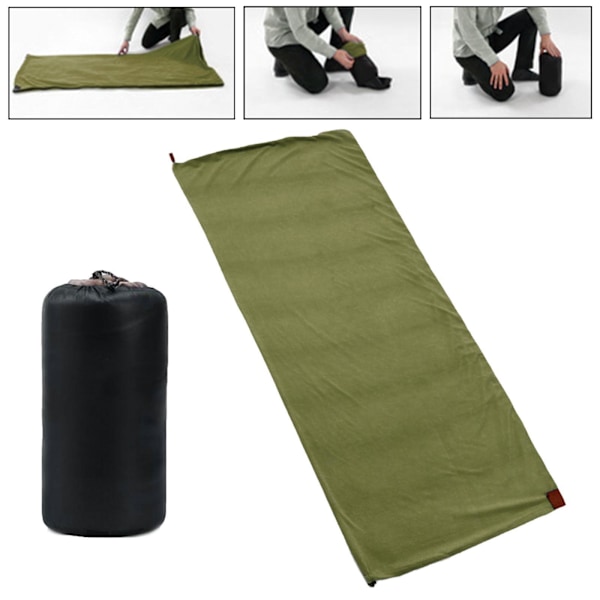 Myk Fleece Liner Business Backpacking Termisk Sovepose Dark Green 180 x 80cm