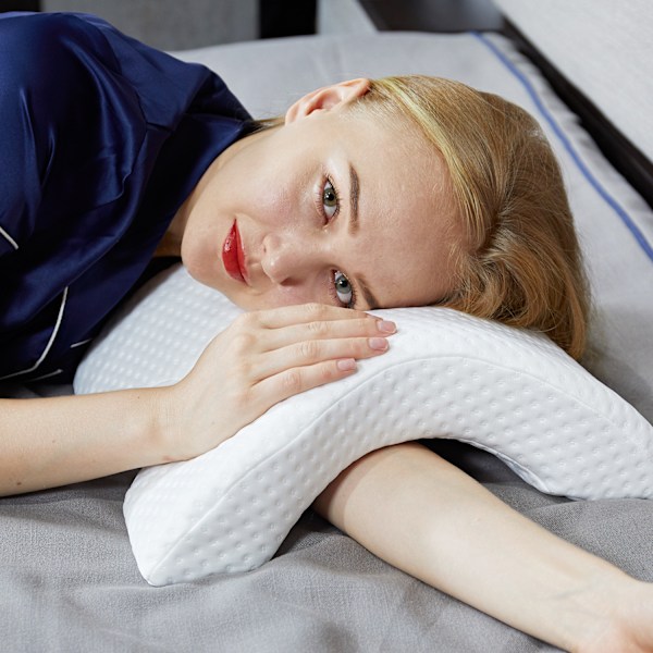 Memory Foam Kudde Tunnel Långsam Återhämtning Tryck Kudde Arm Kudde Sked Kudde Båt Hals Cervikal Kudde för Resor