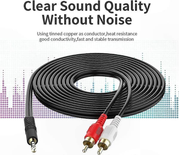 100ft 3,5 mm til 2RCA han o Kabel Y-splitteradapter til stereoforbindelse