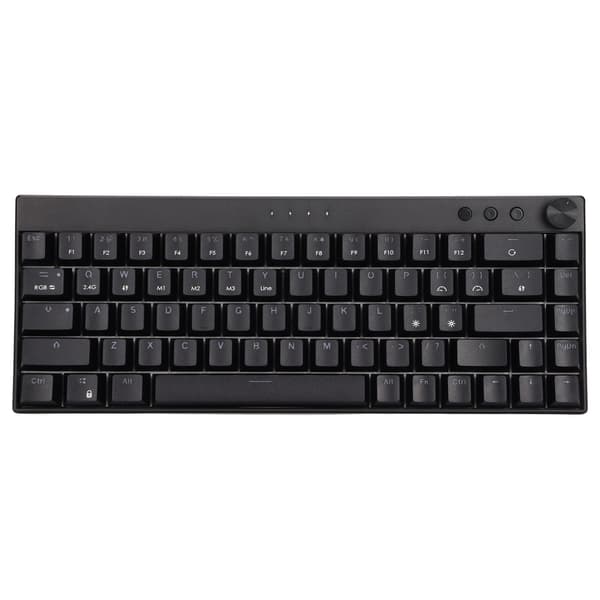 68 Keys Mechanical Keyboard RGB Backlight Wireless Wired 3 Modes 1800mAh Battery Black Gaming Keyboard with Black Switch
