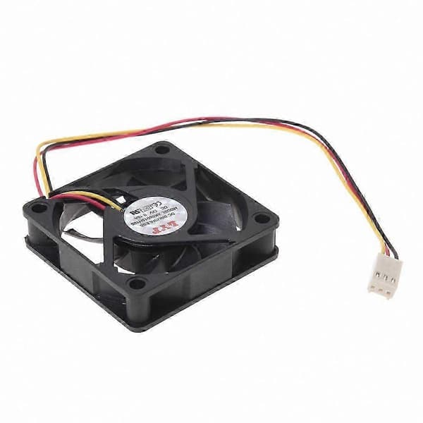 12V DC 60mm køleventilator til CPU, 3-bens stik, sort, 2-pak, CJY Black