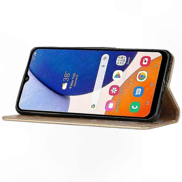 Fjärilsdesign Läderfodral med Ställplånbok för Galaxy A55 5G Gold