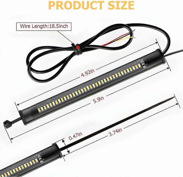 2 stk. Motorcykel LED Blinklys - YuJia Black