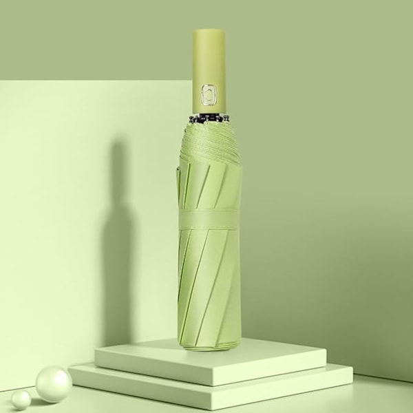 Maibar paraply vindtæt stærk kompakt 24 ribber vandtæt paraply foldbar rejseparaply vindtæt parasol til mænd og kvinder Matcha Green