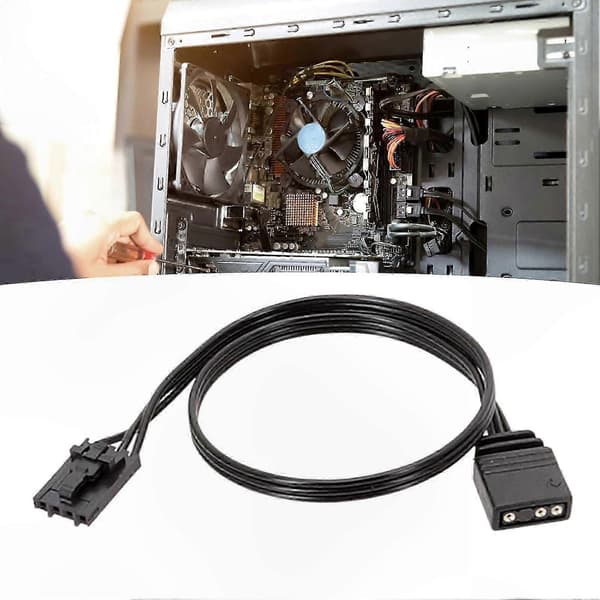ARGB-kontrolleradapterkabel for RGB LED-vifter - 3-pinners/4-pinners til 5V 3-pinners omformerledning for PC-tilbehør B