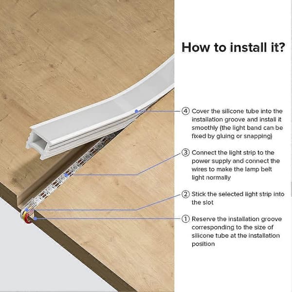 Silikon LED-kanalsystem 5 m flexibelt mjölkvitt skydd DIY fläckfritt rör för LED-remsa med bredd ≤12 mm White