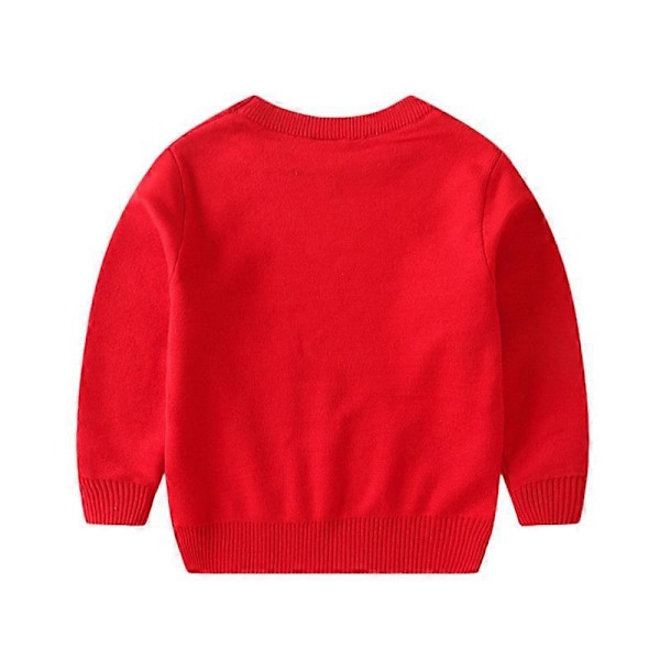 Småbørn Drenge Piger Sweater Strikket Jule Sweatshirt Små Børn Pullover Bomuld Vinter Varme Toppe Frakke Tøj Elk 120CM