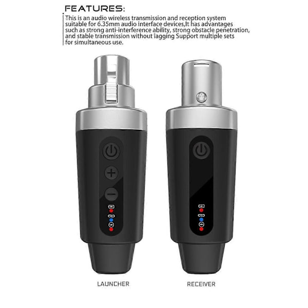 2X New XLR Adapter System Wireless Microphone Transmitter Receiver for Dynamic Microphone Guitar Aud
