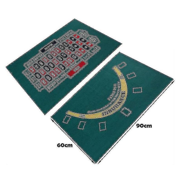 Bordplade casino filt layout - dobbeltsidet poker spillemåtte til Texas Hold'em og blackjack professionel roulette Cc