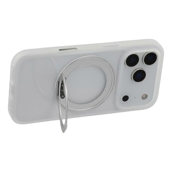 Kompatibel med iPhone 17 Pro Max deksel ringholder støtte PC + TPU telefondeksel White