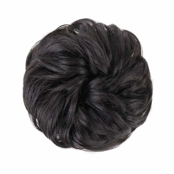 1 kpl Sekava Hiustyyli Pulla Hiusnauha Pidennys Kiharainen Aaltoileva Sekava Synteettinen Chignon Naisille Updo Hiuspidenne Natural Black