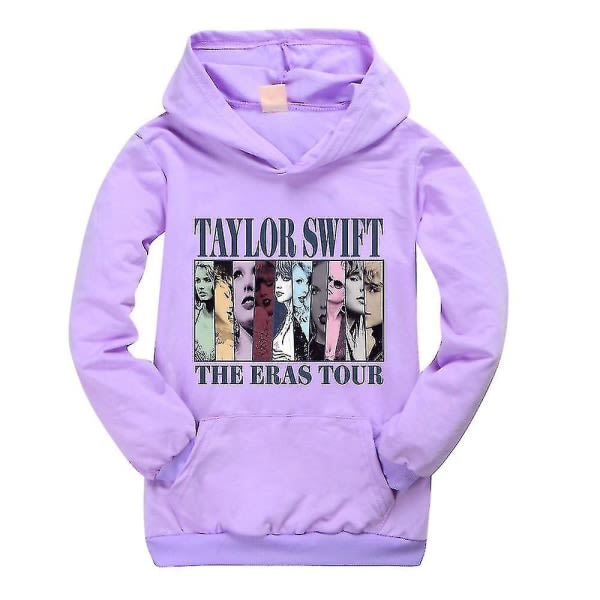 Unis Pop Taylor Swift The Eras Tour Printed T-shirt Printed T-tröja/Hoodies Huva Sweatshirt Pullover Toppar Casual Blusar 2-22 lila 13-144 år ed