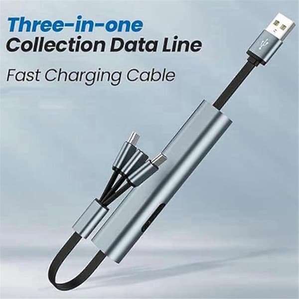 3-i-1 hurtigladekabel, uttrekkbar billader, sammenleggbar superhurtigladekabel for iPhone/A red