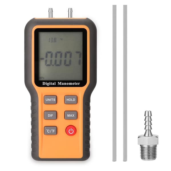 Digital Manometer LCD-display ℃ ℉ Omkopplingsbar 12 tryckenheter Justerbar inomhustemperaturmätning