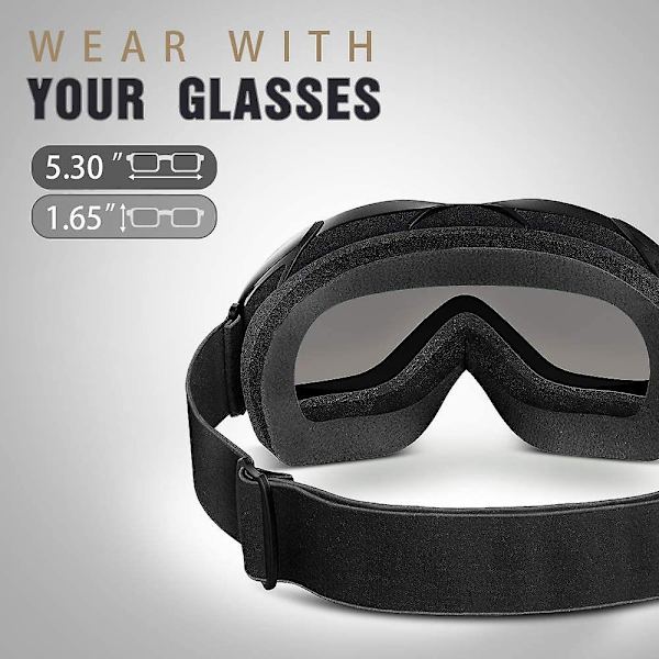 Skibriller OTG - Skibriller/Snowboardglasögon för Män, Kvinnor & Ungdom - 100% UV-skydd