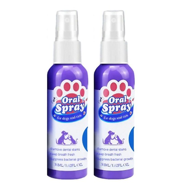 2st 30ml Pet Oral Cleanse Spray Hundar Katter Tänder Rengör deodorant Förhindra tandsten