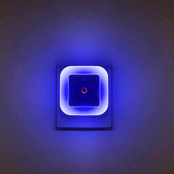 [pakke med 4] Plug-in LED-lysblått nattlys med sensor fra skumring til daggry, automatisk av/på - perfekt for trapper, gang og kjøkken Superb Sl