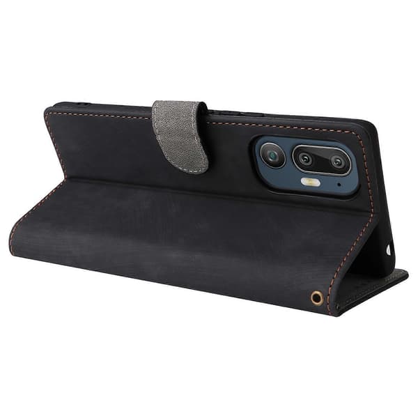 För HTC U24 Pro 5G Fodral RFID-blockerande Plånbok Läder Telefonfodral med Rem Multicolor Style E