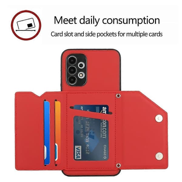 Til Samsung Galaxy A13 4G Skin Feel PU + TPU + PC Bakdeksel Støtsikkert Etui Red