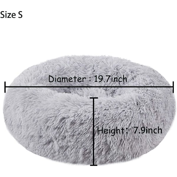 Mini Medium Hundekatteseng Selvoppvarmende Efterår Vinter Indendørs Lur Sovende Hyggelig Kitty Teddy Kennel Lysegrå Light Grey 19.7”Dx7.9 H