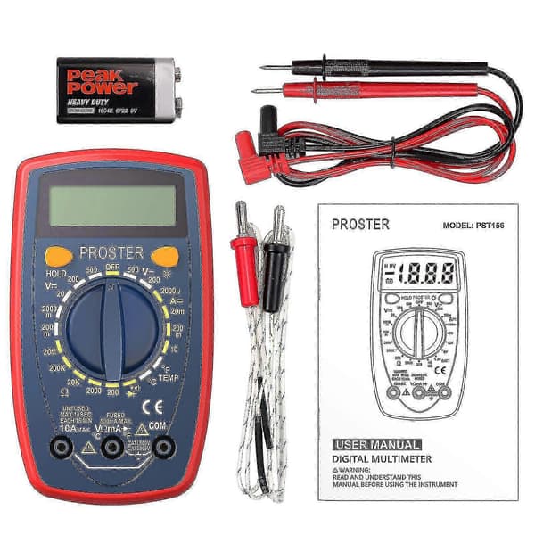 Proster 1999 LCD digitalt multimeter multitester testledning bakgrunnsbelysning diodetester CJY