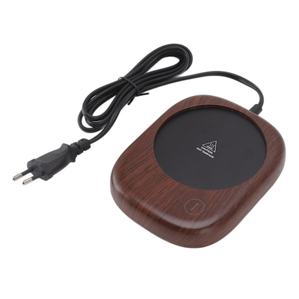 Electric Mug Warmer Fast Heating Automatic Keep Warm Wood Grain Drink Cup Warmer EU Plug AC100-240V