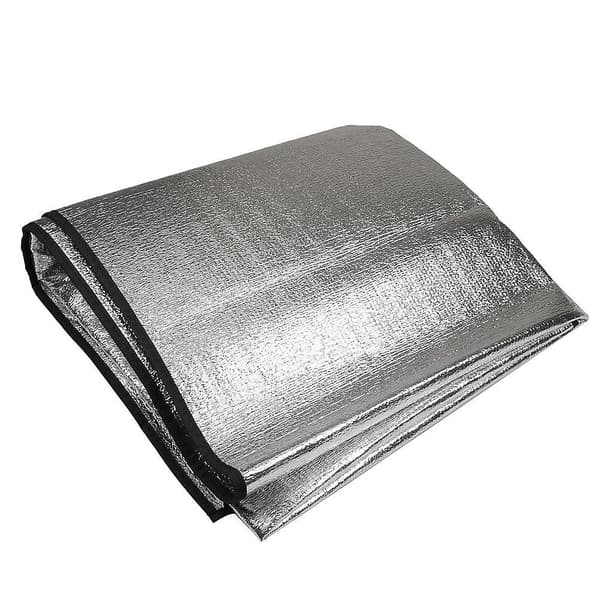 Aluminium piknikteppe, vanntett, sammenleggbart, dobbeltsidig, folieunderlag for camping (200 x 150 cm)