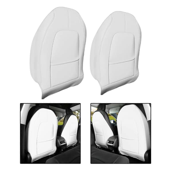 2 stk. baksetebeskyttelsesmatte sparkebeskyttelse for Tesla Model 3 Model Y Hvit