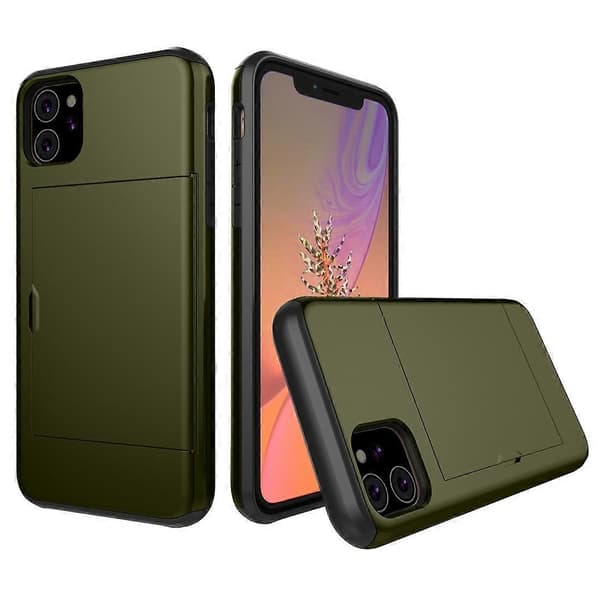 För iPhone 11 Stötsäkert Robust Pansarskyddsfodral med Kortplats For iPhone 11