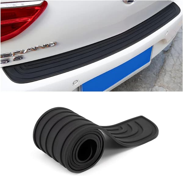 Rear Bumper Protector, 90 cm x 7 cm Trunk Rubber Guard, Fits Most Car Accessories (Black)