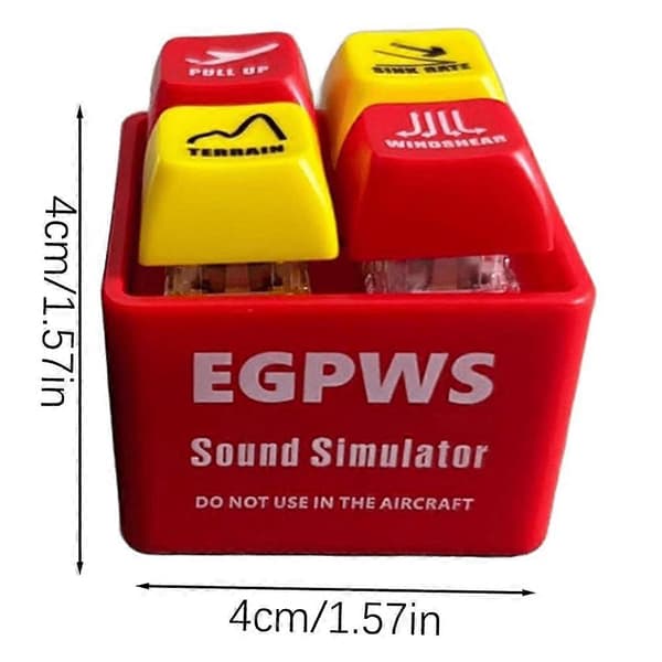 Tiny Aviation Cockpit Nøglering EGPWS Advarselslyd Simulator Sjov Gave til Luftfartsfans Piloter Red