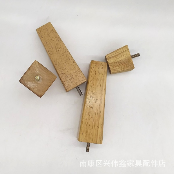 4st raka trämöbler ben 5 cm set med trä soffbordsben, med skruvar Halkfri matta och monteringsplatta för bäddsoffa bord fåtölj