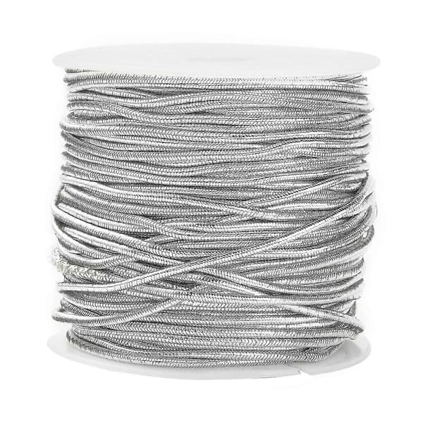 2025 21 Yards/20m Elastisk Snor Perlesnor Tråd 1mm Sølv Perlesnor