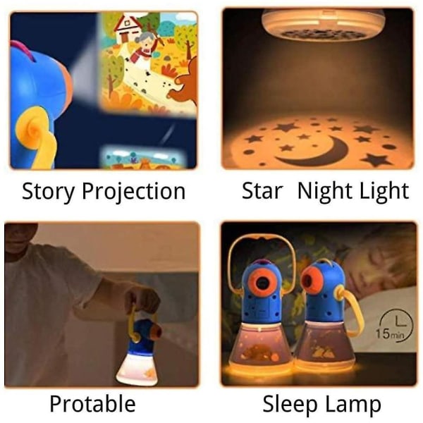 Børne multifunktionel Story Projector, Light Projector Story Projector Kids Torch Storybook Projector, Night Lights Projector Storybook Legetøj, Educationa