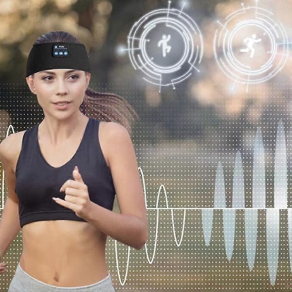 Sovehovedtelefoner Bluetooth Pandebånd - Perfekt til sport Black