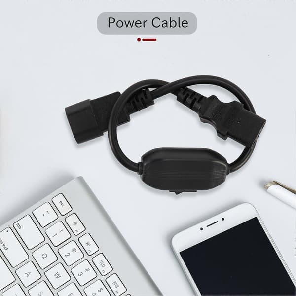PDU UPS -virtajohto, IEC 320 C14 - C13 virtakytkimellä 30cm Black