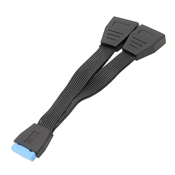 USB 3.0 19-bens Header 1 til 2 Splitter Bundkortkabel Ikke Mere Rod 15cm