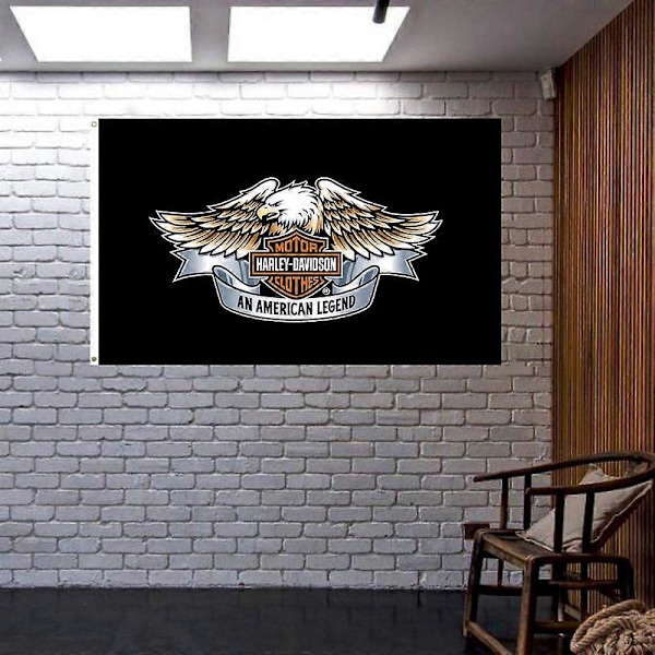 Harley Davidson Moottoripyörän Lippu Banneri 3x5 FT Racing Lippu Pyöräilijän Tallin Seinälle UUSI QQZ14