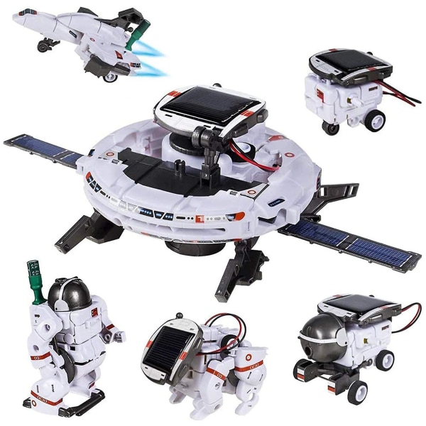 6-i-1 Solar Robot Leksaker Kit|bygga 6 Space Fleet Robotar|solenergi & uppladdningsbar power|enkel montering|förbättra fantasin|abs Material|bra present