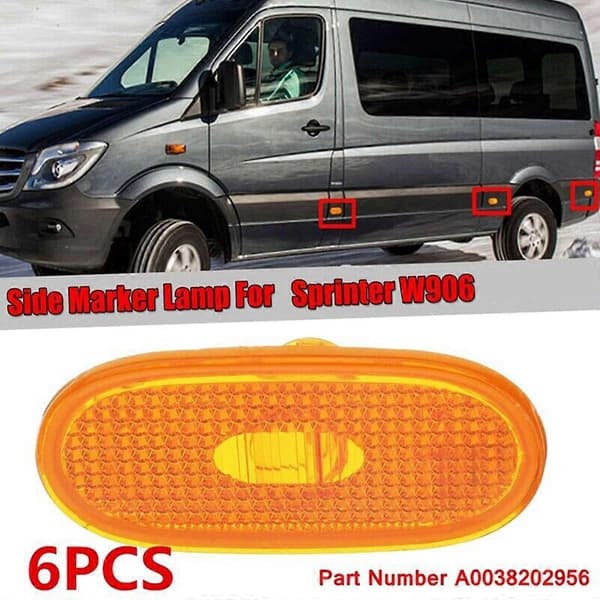 6X Sidemarkeringslamper til bil til Sprinter W906 2006-2018 A0038202956 Sideblinklys Yellow