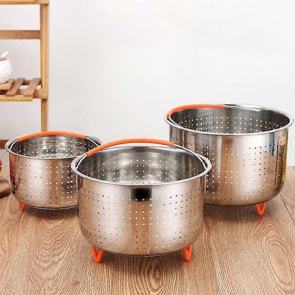 Dampkurv i rustfrit stål Instant Pot tilbehør til 3/6/8 Qt Instant Pot silver 12.5*17.5cm